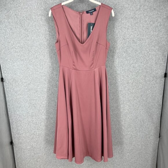 ModCloth Your Luxe-y Day Satin Midi Dress Size 2 Rose Pink Feminine Event NEW - Picture 1 of 13